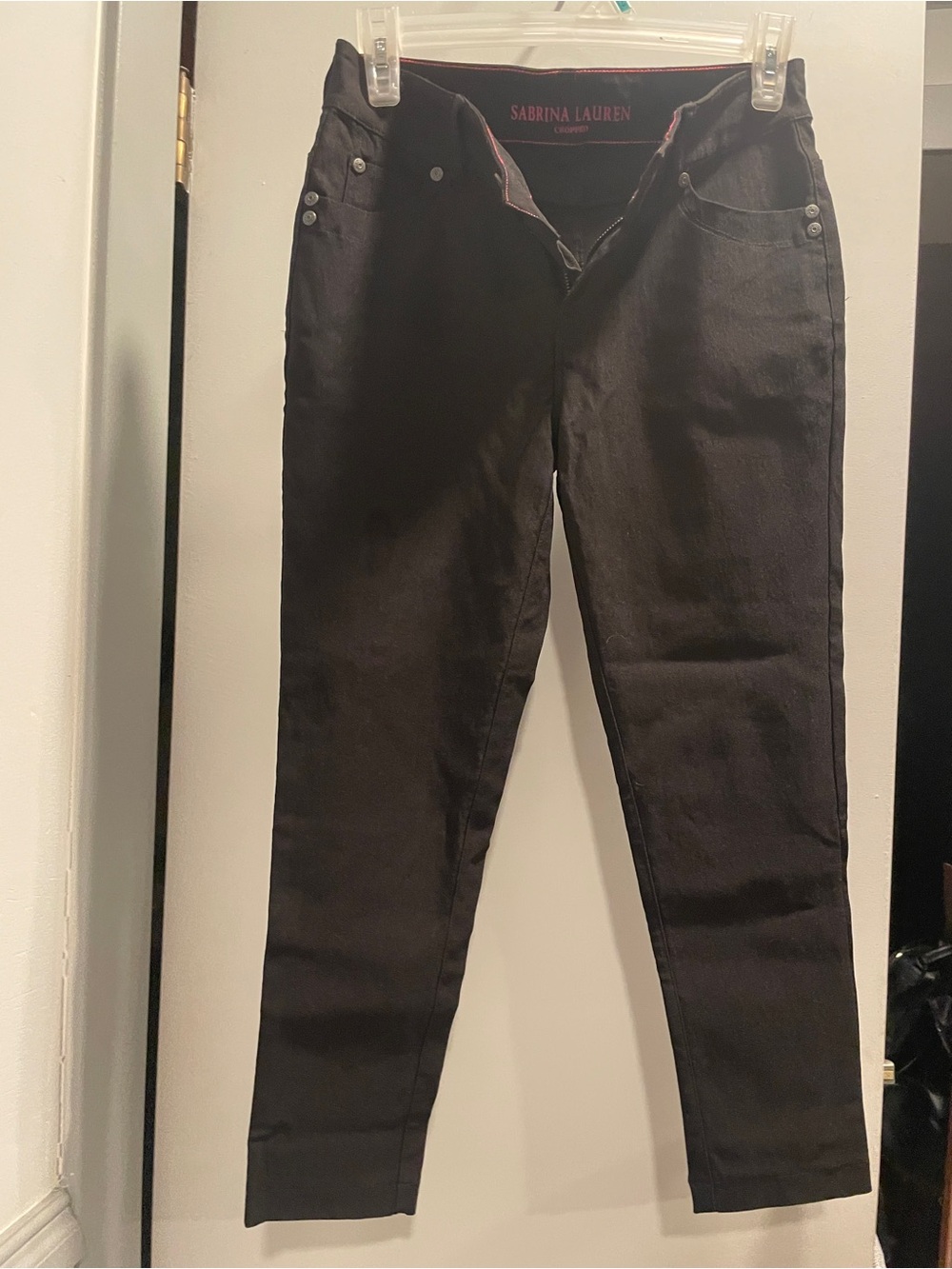 Sabrina Lauren Cropped Black Skinny Jeans — Sleek High-Rise Stretch size 6